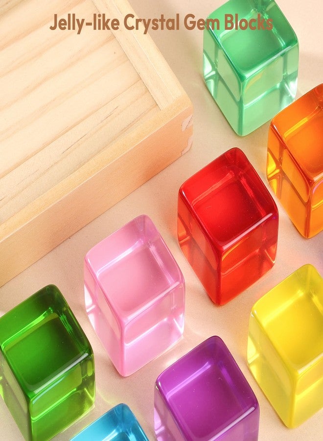 Woodtoe Large Building Blocks for Toddlers, Montessori Toys for 1 2 3 Year Old Boy Girl, Toys for Ages 2-4 Kids Baby, Big Rainbow Acrylic Block Set, 1 2 Year Old Birthday Gifts Sensory Toy for Kid 1-3 - Image 4